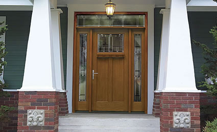 Cherry Door Stained With American Walnut Stain Wood - Doors by Decora