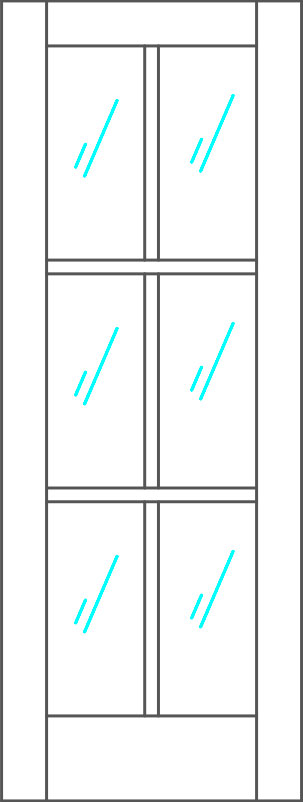 S132-glass Paint Grade MDF Interior Doors